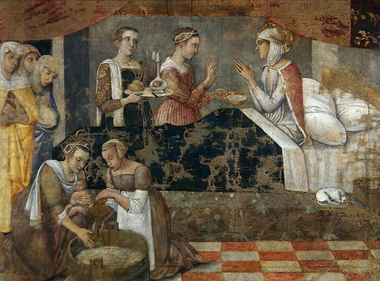 Birth of the Virgin (tempera on panel) de Giovanni Bellini