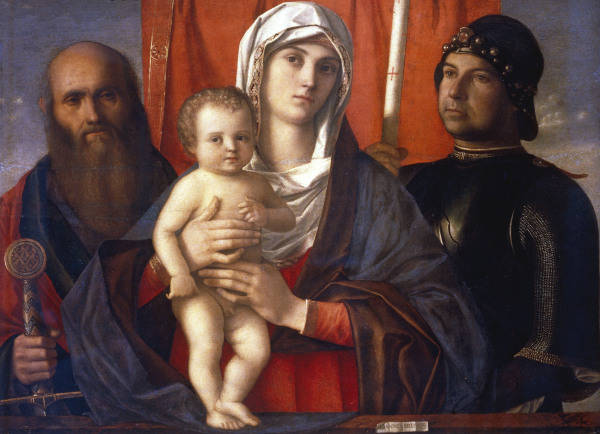 Bellini, Giovanni vers 1430 - 1516. ''La Vierge avec Jesus entre saint Paul et saint Georges'', vers de Giovanni Bellini