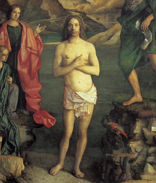 Baptism of Jesus , Detail de Giovanni Bellini