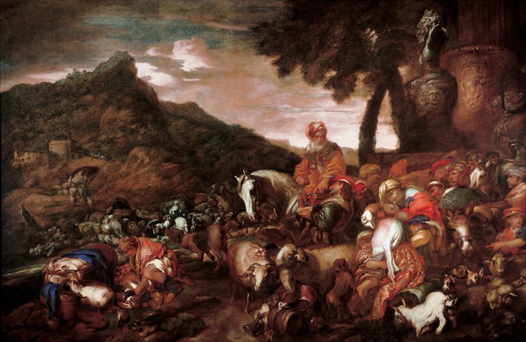 Abraham on the Road to Canaan de Giovanni Benedetto Castiglione