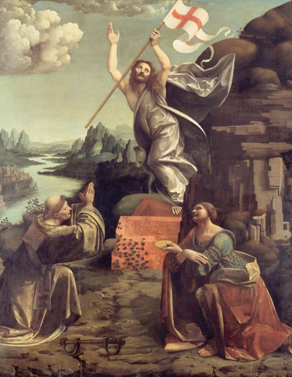 The Resurrection of Christ with Saints Leonard of Noblac and Lucia de Giovanni Boltraffio