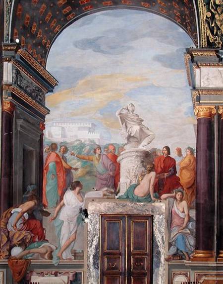 Lorenzo de' Medici (1449-92) surrounded by artists, by a statue of Plato de Giovanni (da San Giovanni) Mannozzi