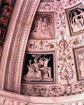 The Loggia, detail of the vault decorated with mythological relief panels, 1520's (stucco) de Giovanni da Udine