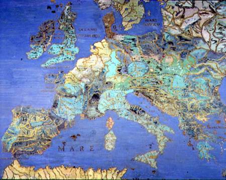 Map of Sixteenth Century Europe from the 'Sala del Mappamondo (Hall of the World Maps) de Giovanni de' Vecchi