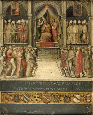 Coronation of Pope Paul II (1417-71) 1534 (oil on panel) de Giovanni di Lorenzo Cini