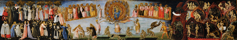 The Last Judgement, predella panel depicting Heaven and Hell de Giovanni  di Paolo di Grazia