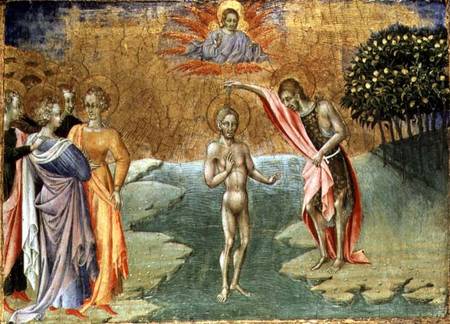 The Baptism of Christ de Giovanni  di Paolo di Grazia