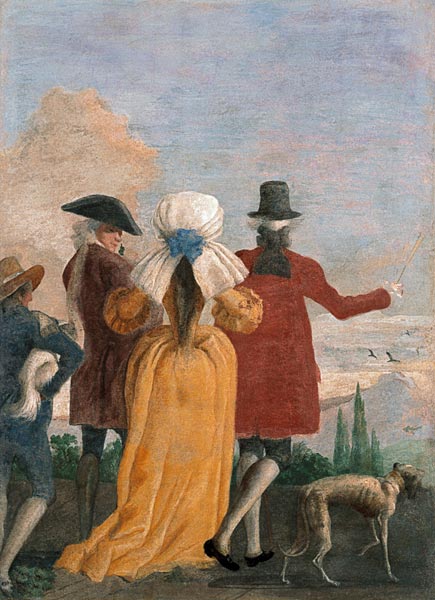 G.D.Tiepolo / Passeggiata a Tre / c.1781 de Giovanni Domenico Tiepolo
