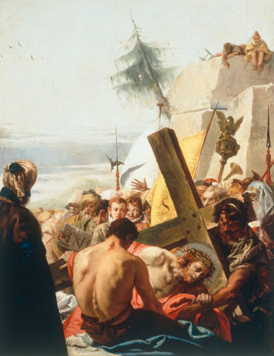 Christ falls beneath the Cross for the third time de Giovanni Domenico Tiepolo