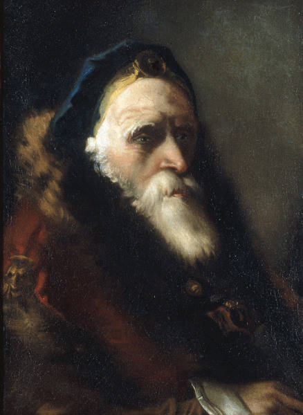 G.D.Tiepolo / Head of Old Man / Paint. de Giovanni Domenico Tiepolo