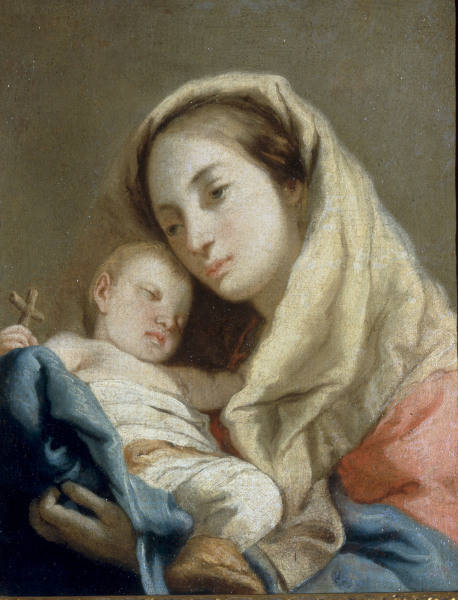 G.D.Tiepolo / Mary & Child / Paint./ C18 de Giovanni Domenico Tiepolo