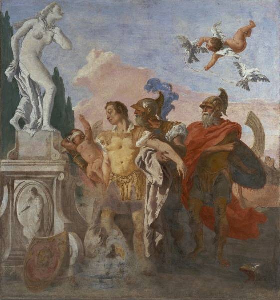 G.D.Tiepolo / Rinaldo bef.Armida Statue de Giovanni Domenico Tiepolo