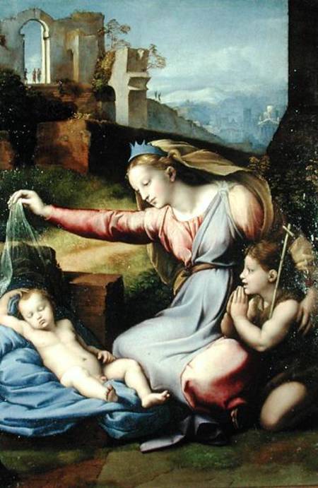 Virgin of the Veil (The Virgin of the Blue Diadem) de Giovanni Francesco Penni