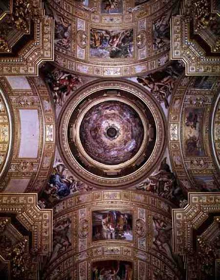 The Vision of Paradise, frescoes on the ceiling and cupola of Sant'Andrea della Valle, Rome de Giovanni Lanfranco