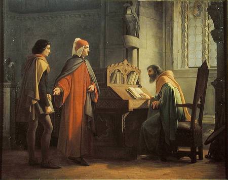 Dante (1265-1321) presenting Giotto (1266-1337) to Guido da Polenta (d.1310) de Giovanni Mochi