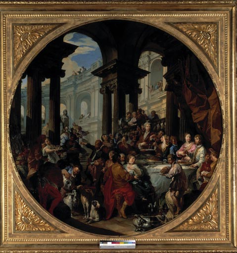G.P.Pannini, Festmahl u. einem Portikus de Giovanni Paolo