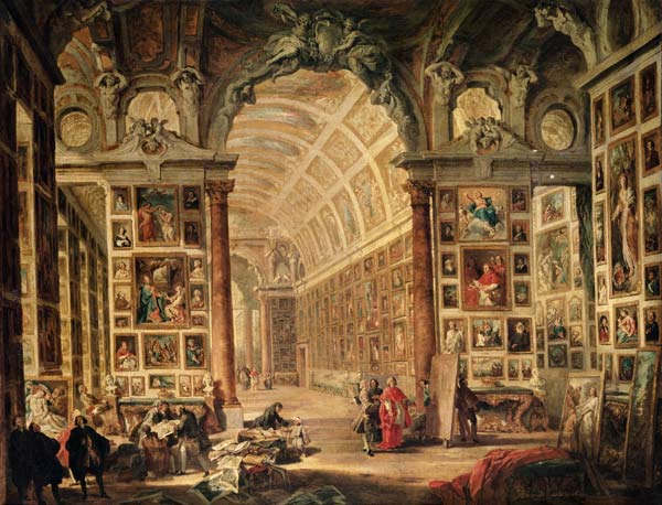 Interior View of The Colonna Gallery, Rome de Giovanni Paolo Pannini