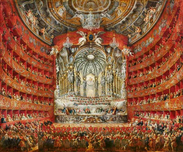 Concert given by Cardinal de La Rochefoucauld at the Argentina Theatre in Rome de Giovanni Paolo Pannini