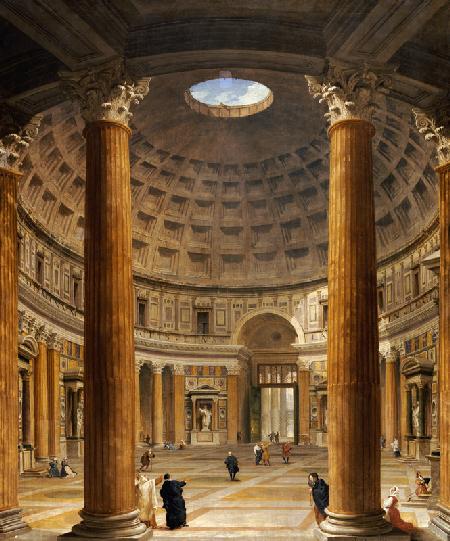 The Interior Of The Pantheon, Rome, Looking North From The Main Altar To The Entrance, The Piazza De