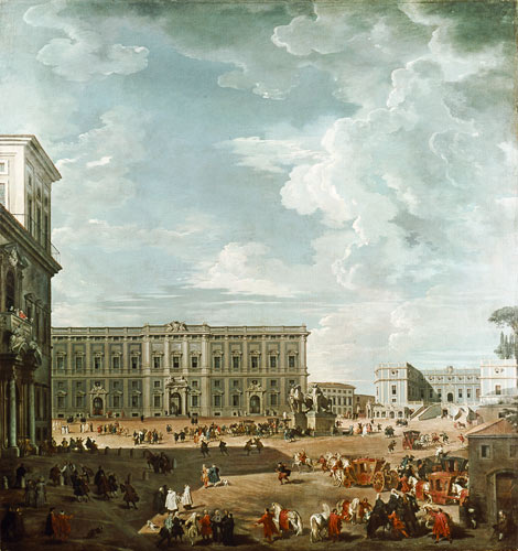 View of the Piazza del Quirinale, Rome de Giovanni Paolo Pannini