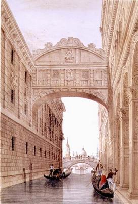 The Bridge of Sighs, Venice, engraved by Lefevre (litho) de Giovanni Pividor