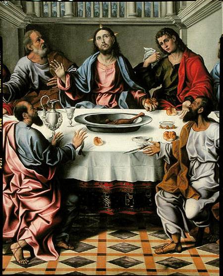 The Last Supper  (detail of 230066) de Girolamo da Santacroce