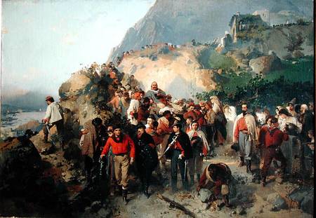 The Injured Garibaldi (1807-82) in the Aspromonte Mountains de Girolamo Induno