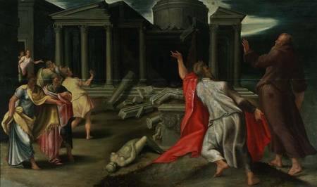 Scene from the life of St. John the Evangelist de Girolamo Mazzola Bedoli