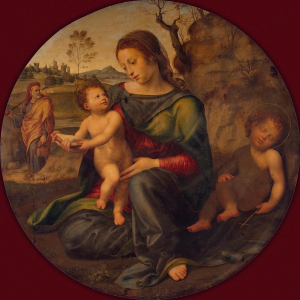 The Holy Family with the young John the Baptist de Giuliano Bugiardini