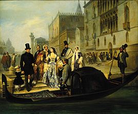 The family Tolstoi in Venice de Giulio Carlini