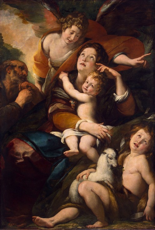 The Holy Family with John the Baptist and Angel de Giulio Cesare Procaccini
