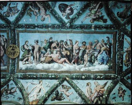 The Council of the Gods, ceiling decoration from the 'Loggia of Cupid and Psyche' de Giulio Romano