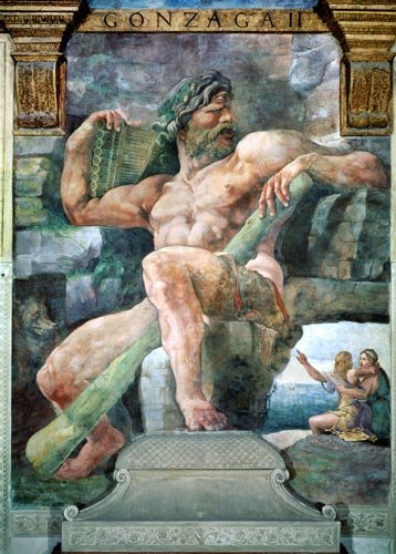 The giant Polyphemus with Galatea and the herdsman Acis, from the Sala di Amore e Psiche de Giulio Romano