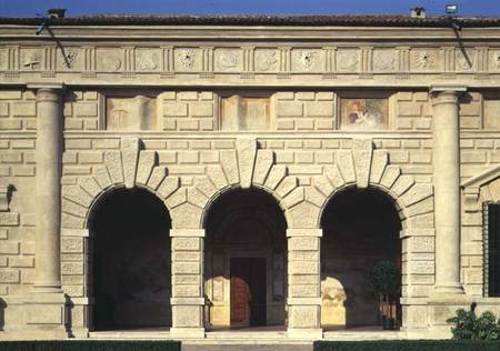 The Loggia delle Muse northern facade of the Cortile d'Onere designed de Giulio  Romano
