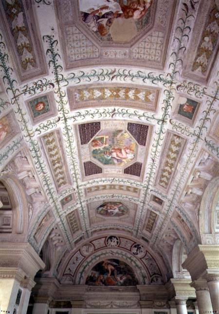 The Loggia di Davide (or D'Onore), ceiling depicting biblical subjects including a lunette of David de Giulio  Romano