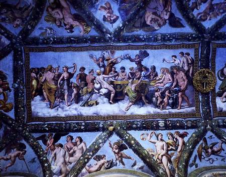 The Marriage of Cupid and Psyche, from the ceiling of the 'Loggia of Cupid and Psyche' de Giulio Romano