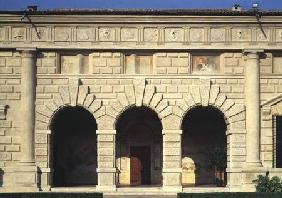 The Loggia delle Muse northern facade of the Cortile d'Onere designed