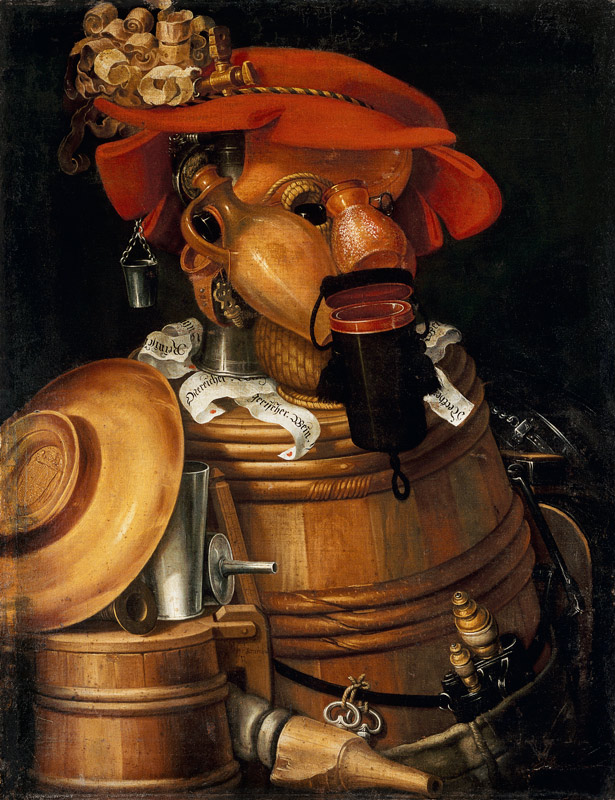 The Waiter: An Anthropomorphic Assembly Of Objects Related To Winemaking de Giuseppe Arcimboldo