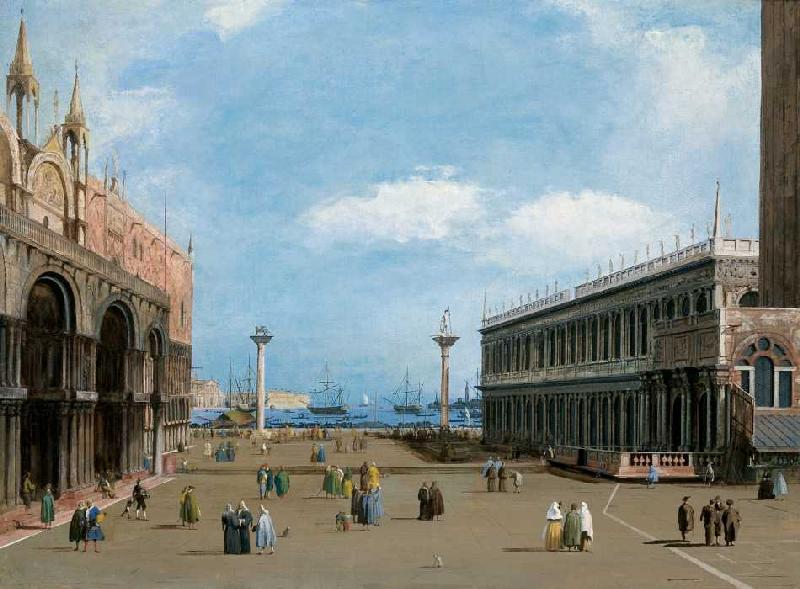 Der Markusplatz in Venedig gegen das Meer. de Giuseppe Bernardino Bison