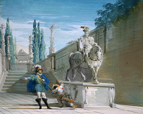 Don Juan, The Challenge (w/c on paper) de Giuseppe Bernardino Bison