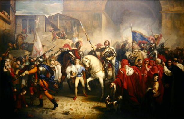 Entry of Charles VIII (1470-98) into Florence in 1494 (oil on canvas) de Giuseppe Bezzuoli