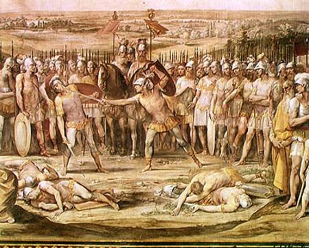 Battle between the Horatii and the Curiatii de Giuseppe Cesare
