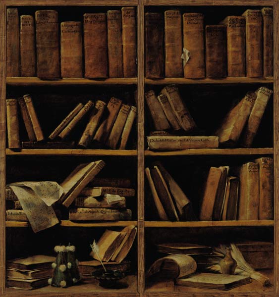Trompe l'Oeil of a Bookcase de Giuseppe Lo Spagnuolo Crespi