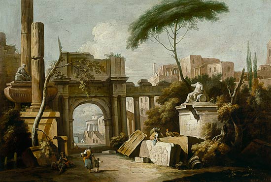 G.Zais / Ruin w.Triumphal Arch / Paint. de Giuseppe Zais