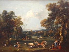 Hunt for the Bull, c.1732 (oil on canvas)
