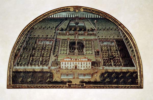 Villa di Castello from a series of lunettes depicting views of the Medici villas de Giusto Utens