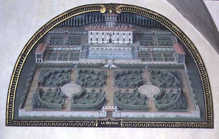 Villa della Pretaia from a series of lunettes depicting views of the Medici villas de Giusto Utens