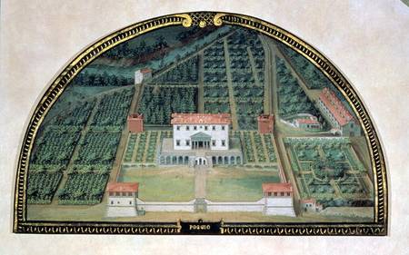 Villa Poggio a Caiano from a series of lunettes depicting views of the Medici villas de Giusto Utens