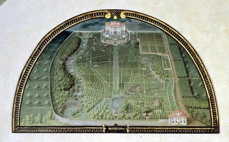 Villa Pratolino (Demidoff) from a series of lunettes depicting views of the Medici villas de Giusto Utens