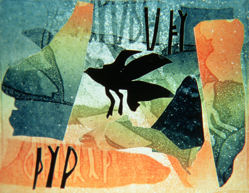 Pictish Raven, 1994 (monotype)  de Gloria  Wallington
